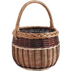 La Vannerie d'Aujourd'hui - Panier rond en osier buff, brut et blanc