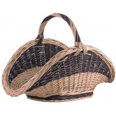 La Vannerie d'Aujourd'hui - Panier à bois en osier bicolore, avec pied