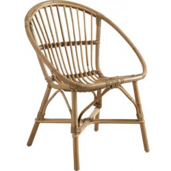 La Vannerie d'Aujourd'hui - Fauteuil design coquille en rotin filet naturel