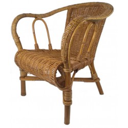 La Vannerie d'Aujourd'hui - Fauteuil crapaud pour enfant en rotin miel