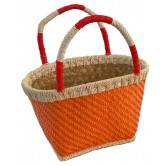 La Vannerie d'Aujourd'hui - Cabas enfant, feuille de palmier orange