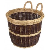 La Vannerie D'Aujourd'hui Panier Osier 2 Brins Buff - Grand Panier Courses Forme Évasée Avec Bord Natté