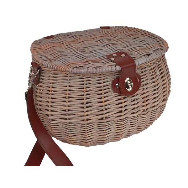 Ancien Panier De Pêche En Osier – Creel – Cabane Déco Vintage