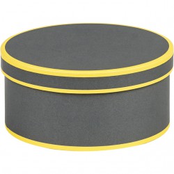 Coffret rond gris et jaune