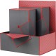 Coffret rectangulaire gris et rouge