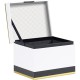 Coffret carré "Gourmet" noir/blanc/or