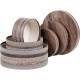 Coffret rond en carton, marron effet bois