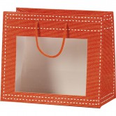 Sac en papier orange avec fenêtre PVC