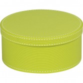 La Vannerie d'Aujourd'hui - Coffret rond en carton coloris vert anis