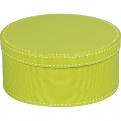 La Vannerie d'Aujourd'hui - Coffret rond en carton coloris vert anis
