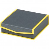 Coffret carré rangées gris/jaune