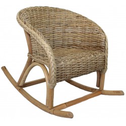 La Vannerie d'Aujourd'hui - Rocking-Chair pour enfant en rotin Kubu Gris