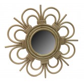 La Vannerie d'Aujourd'hui - Miroir en rotin design fleur petit modèle