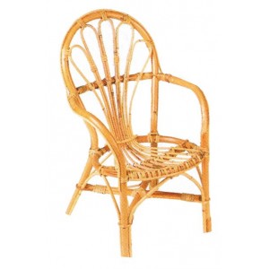 La Vannerie d'Aujourd'hui - Fauteuil enfant rotin ajouré motif palmette