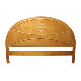 DESTOCKAGE !! Tête de lit en bois, coloris naturel, 140 cm, motif soleil levant