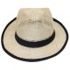 La Vannerie d'Aujourd'hui - Chapeau Panama ajouré en sisal avec bord bord tissu