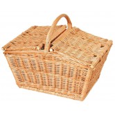 Panier En Osier 2 Brins Bord Natté - Grande Contenance, Forme évasée - Idéal Pour Courses Et Rangement - 4
