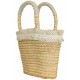 Cabas pour enfant en paille naturelle avec tissu coloré à pois