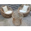 Salon de jardin 2 fauteuils + table basse en résine imitation rotin