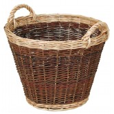 La Vannerie d'Aujourd'hui - Panier en osier brut et buff avec 2 anses.