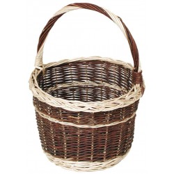 La Vannerie d'Aujourd'hui - Panier rond en osier brut et blanc