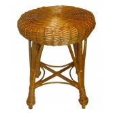 La Vannerie d'Aujourd'hui - Tabouret rond en osier buff type vintage