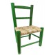 La Vannerie d'Aujourd'hui - Chaise verte pour enfant pas chère en bois et paille