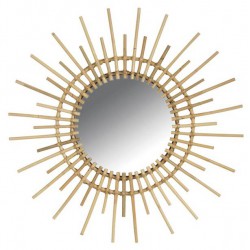 La Vannerie d'Aujourd'hui - Miroir en rotin design soleil grand format